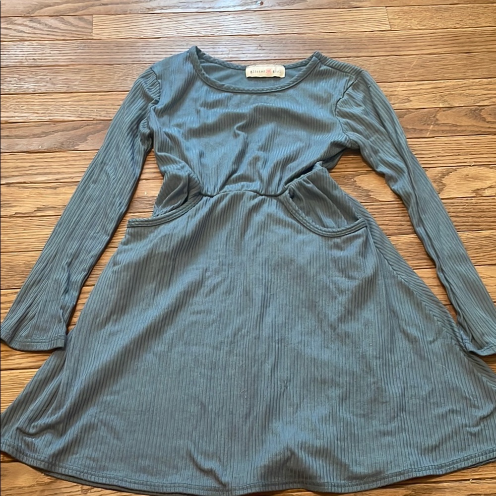Blue Long Sleeve Dress